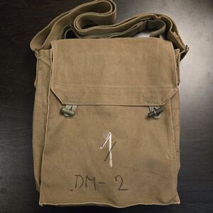 1960s Czech Army Haversack Canvas Pack Military Side Bread X Gas Mask Bag